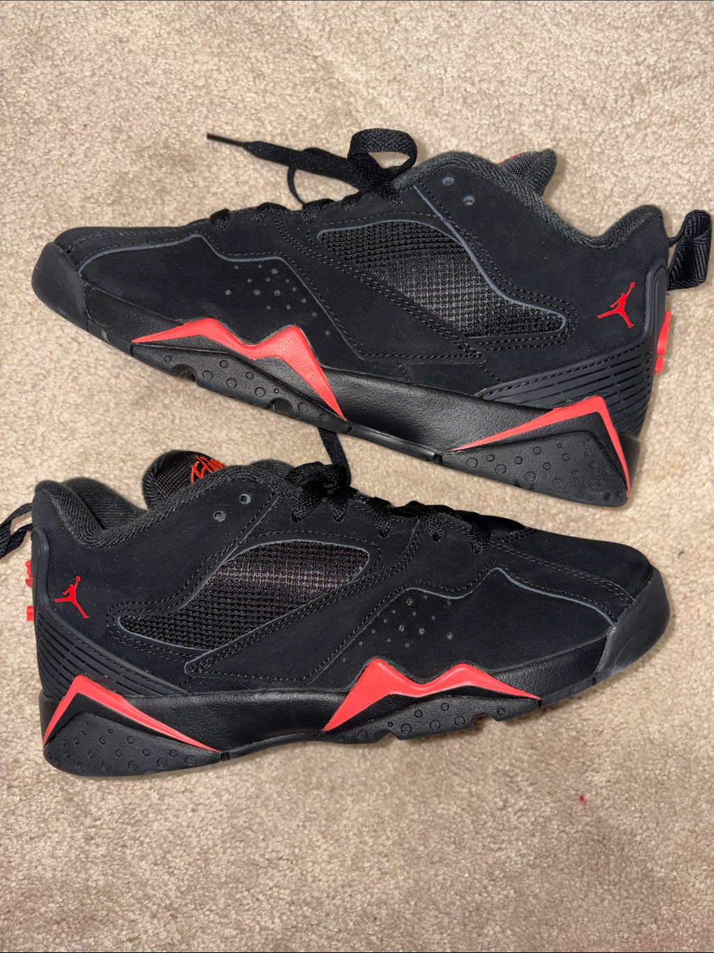 Brand New- Jordan’s Black With Red Accents Low-Top Sneakers